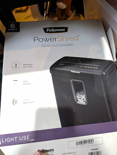 Fellowes powershred sheet - powershred, 6-sheet